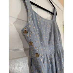 ana blue floral midi dress